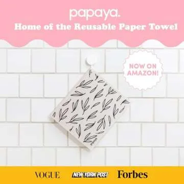 Papaya Reusable Paper Towels 2-Pack - 2 Sheets + 1 Hooks, Quick Drying, No Odor, 1 Sheet Replaces 17...