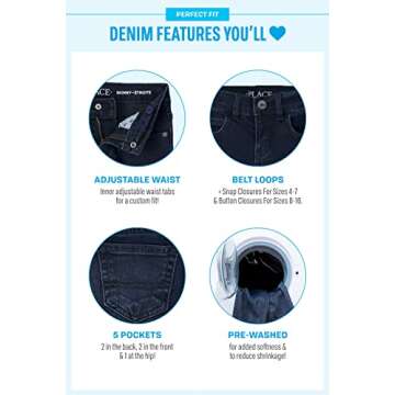 Children's Place Girls Stretch Denim Legging Jeans - Azure Blue, Glacier & Willow Wash 3-Pack