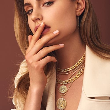 Cysincos Gold Layered Necklaces for Women Stylish Jewelry
