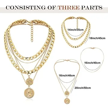 Cysincos Gold Layered Necklaces for Women Stylish Jewelry