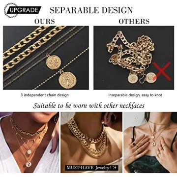 Cysincos Gold Layered Necklaces for Women Stylish Jewelry