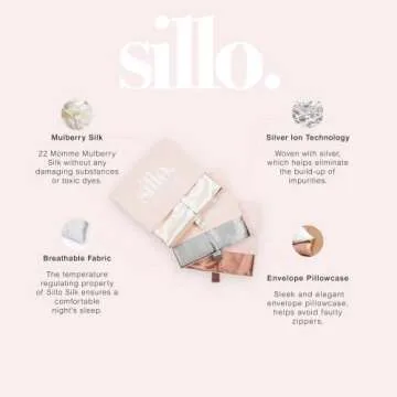 Sillo Silk Pillow Cases for Acne-Prone Skin 2 Pack