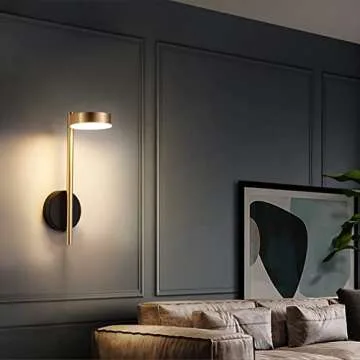 WS Plug in Wall Sconces, Modern Wall Lamps for Bedroom, Gold Wall Light with Rotatable Lamp Arms，Sconces Wall Lighting with Switch，Suitable for Bedroom Living Room Corridor Kitchen Hallway