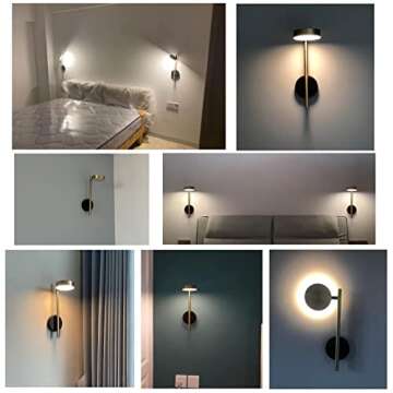 WS Plug in Wall Sconces, Modern Wall Lamps for Bedroom, Gold Wall Light with Rotatable Lamp Arms，Sconces Wall Lighting with Switch，Suitable for Bedroom Living Room Corridor Kitchen Hallway