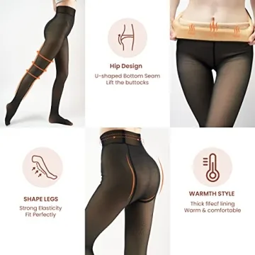 Warm Fleece Lined Tights for Women - X-CHENG