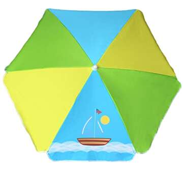 AMMSUN 47 Inch Seaside Beach Umbrella for Kid's Activities – UV Protection and Versatility for Out...