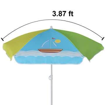 AMMSUN Durable Kids Beach Umbrella for Outdoor Play