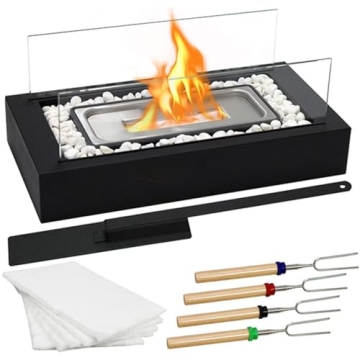 Premium Metal Rectangle Tabletop Firepit - Ultimate S'mores Maker & Home Decor Gift