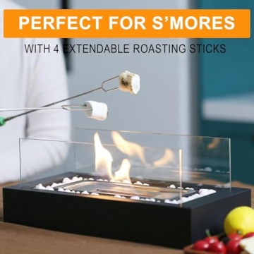 Metal Rectangle Tabletop Firepit - S'mores Maker & Decor Gift