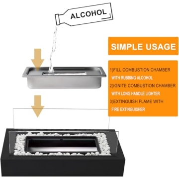 Metal Rectangle Tabletop Firepit - S'mores Maker & Decor Gift