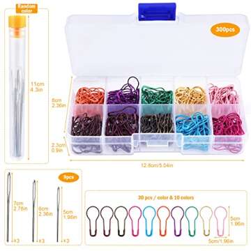 Kollase Stitch Markers Kit - 300 pcs Metal Crochet Markers for Knitting and Crafting