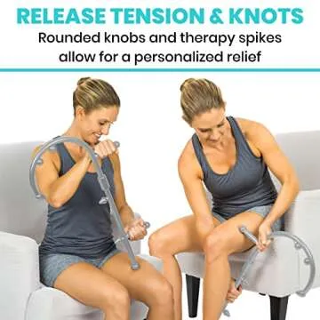 Vive Back and Neck Massager Cane - Trigger Point Massage Tools for Pain Relief and Muscle - Handheld Self Massage Hook Therapy for Neck, Shoulder - Deep Tissue Myofascial Release Aid for Women & Men