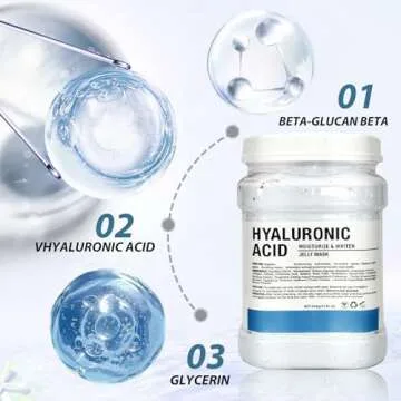 Fokiabin Jelly Mask for Facials, Hydrating & Moisturizing Peel-Off Rubber Gel Face Mask Skin Care for Deep Hydration & Glow, 23 Fl Oz Jar Professional Spa Use for All Skin Types with hyaluronic acid