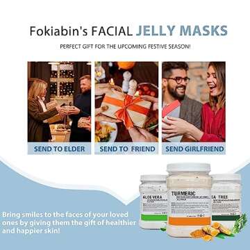Fokiabin Jelly Mask for Facials, Hydrating & Moisturizing Peel-Off Rubber Gel Face Mask Skin Care for Deep Hydration & Glow, 23 Fl Oz Jar Professional Spa Use for All Skin Types with hyaluronic acid