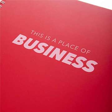 Graphique - Place of Business - Large Red Spiral Notebook w/Pink Message, Fun Journal for Personal Thoughts, Writing Letters, and Taking Notes, 160 Ruled Pages, 9" x 11"