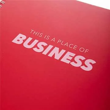 Graphique - Place of Business - Large Red Spiral Notebook w/Pink Message, Fun Journal for Personal Thoughts, Writing Letters, and Taking Notes, 160 Ruled Pages, 9" x 11"