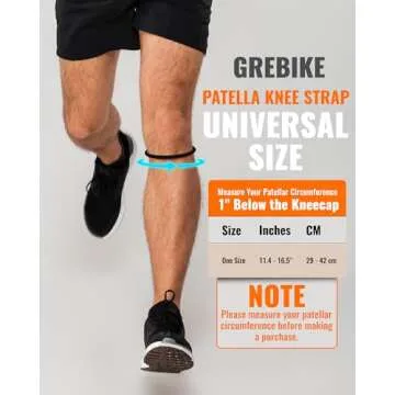 GREBIKE Patella Band for Knee Pain Relief, Patellar Tendon Support Strap for Tennis, Running, Jumpers, Soccer, Basketball and Hiking, Breathable & Lightweight Patella Stabilizer Knee Strap Brace Support for Women and Men, 2 PACK with Storage Bag (Black)