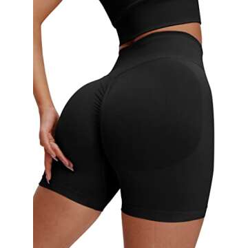 Unthewe Workout Butt Lifting Shorts for Women High Waisted Seamless Gym Yoga Booty Shorts(U429-Booty Black-S)