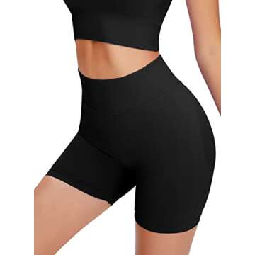 Unthewe Workout Butt Lifting Shorts for Women High Waisted Seamless Gym Yoga Booty Shorts(U429-Booty Black-S)