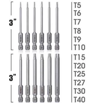 REXBETI 12 Piece Torx Screwdriver Bit Set for All Uses