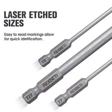 REXBETI 12 Piece Torx Screwdriver Bit Set for All Uses