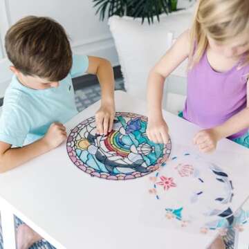 Melissa & Doug Stained Glass Dolphins Craft Kit for Kids