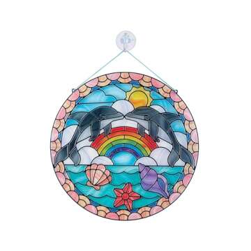 Melissa & Doug Stained Glass Dolphins Craft Kit for Kids