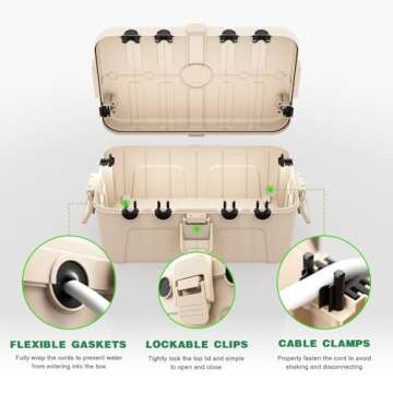 Flemoon Outdoor Electrical Box Waterproof, IP54 Waterproof Outdoor Extension Cord Cover, Outdoor Outlet and Plug Protector, Heavy Duty, Large Size