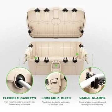 Flemoon Outdoor Electrical Box Waterproof, IP54 Waterproof Outdoor Extension Cord Cover, Outdoor Outlet and Plug Protector, Heavy Duty, Large Size