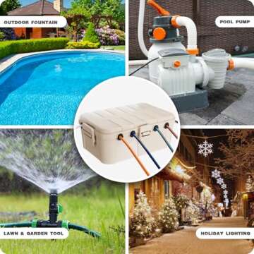 Flemoon Outdoor Electrical Box Waterproof, IP54 Waterproof Outdoor Extension Cord Cover, Outdoor Outlet and Plug Protector, Heavy Duty, Large Size
