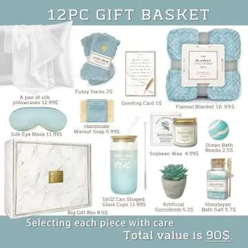 Premium 12PC Get Well Gift Basket for Women, Ideal for All Occasions