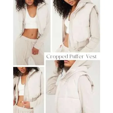 Flygo Lightweight Cropped Puffer Vest for Women