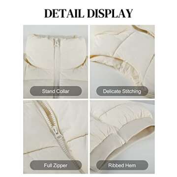 Flygo Lightweight Cropped Puffer Vest for Women