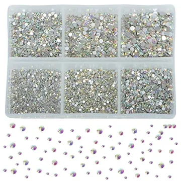 Bymitel 7200pcs Glass Rhinestones for DIY Projects