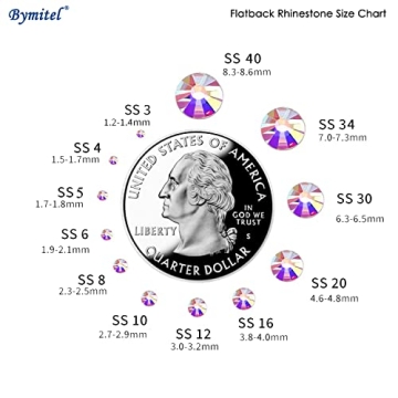 Bymitel 7200pcs Glass Rhinestones for DIY Projects