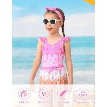 ALISISTER Toddler Girls Swimsuit with Cover Up for Summer Fun