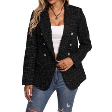 Elegant Tweed Blazer for Women – Fashionably Professional Attire