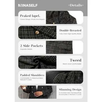 Elegant Tweed Blazer for Women – Fashionably Professional Attire