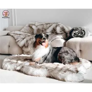 IHAPPYDOG Faux Fur Orthopedic Dog Bed for Pets 50x30