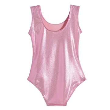 Domusgo Gymnastics Leotards for Girls 2t 3t Pink Sparkly One Piece Tumbling Outfits
