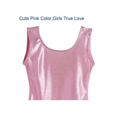Domusgo Gymnastics Leotards for Girls Pink Sparkly Outfit