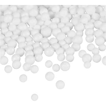 Juvale 90,000 Pieces Foam Beads for Slime, White Polystyrene Beads for Kids DIY Craft, Party Decoration (0.08-0.12 Inch)