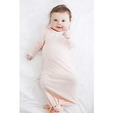 Marlowe & Co Knotted Newborn Baby Gown in Blush Pink