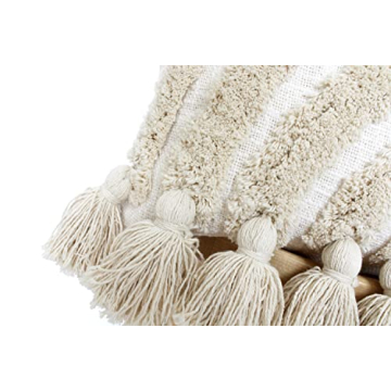 CASA BOHO Fringed Rainbow Throw Pillow Cover for Cozy Decor