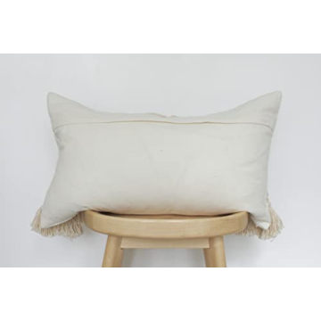 CASA BOHO Fringed Rainbow Throw Pillow Cover for Cozy Decor