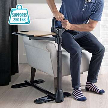 Able Life Able Tray Table, Adjustable Bamboo Swivel TV and Laptop Table with Ergonomic Stand Assist ...