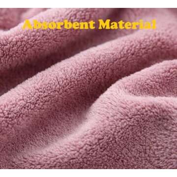 M-bestl 2 Pack Microfiber Hair Towel Wrap,Hair Drying Towel with Button Design,Head Towel to Dry Curly Hair Quickly (Bean Pink)