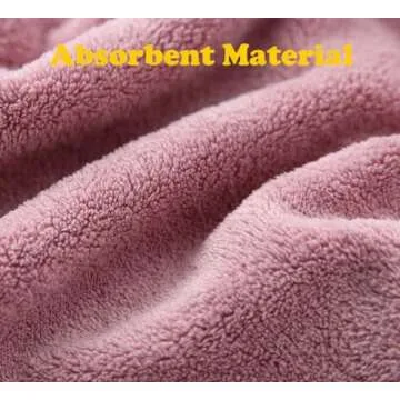 M-bestl 2 Pack Microfiber Hair Towel Wrap,Hair Drying Towel with Button Design,Head Towel to Dry Curly Hair Quickly (Bean Pink)