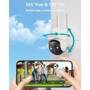 ZUMIMALL Security Cameras Wireless Outdoor WiFi with 360° PTZ, 2K Battery Cameras for Home Security...