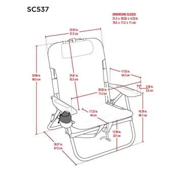 Comfortable and Portable RIO Beach Big Boy Chair with Adjustable Straps